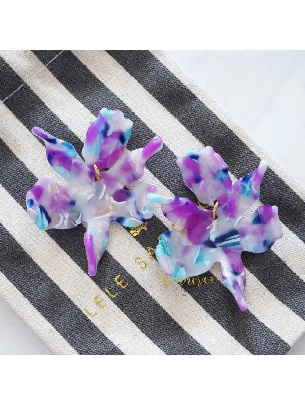 Lele Sadoughi Small Paper Lily Earrings Fuchsia Punch